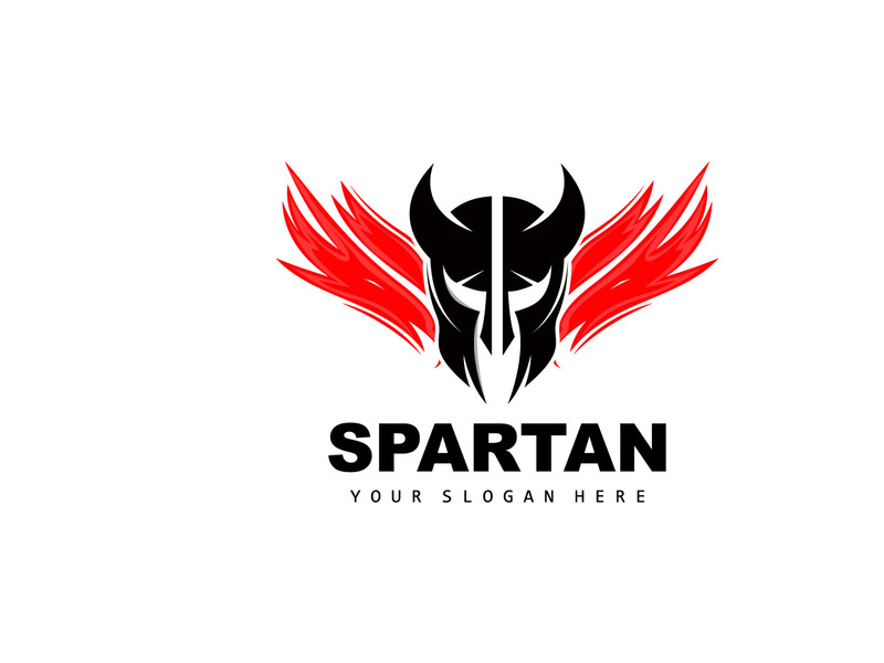 Spartan Logo,Vector Viking, Barbarian, War Helmet Design, Product Brand Illustration