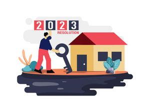 Happy new year 2023 flat illustration