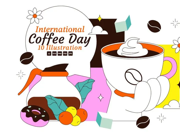 10 International Coffee Day Illustration