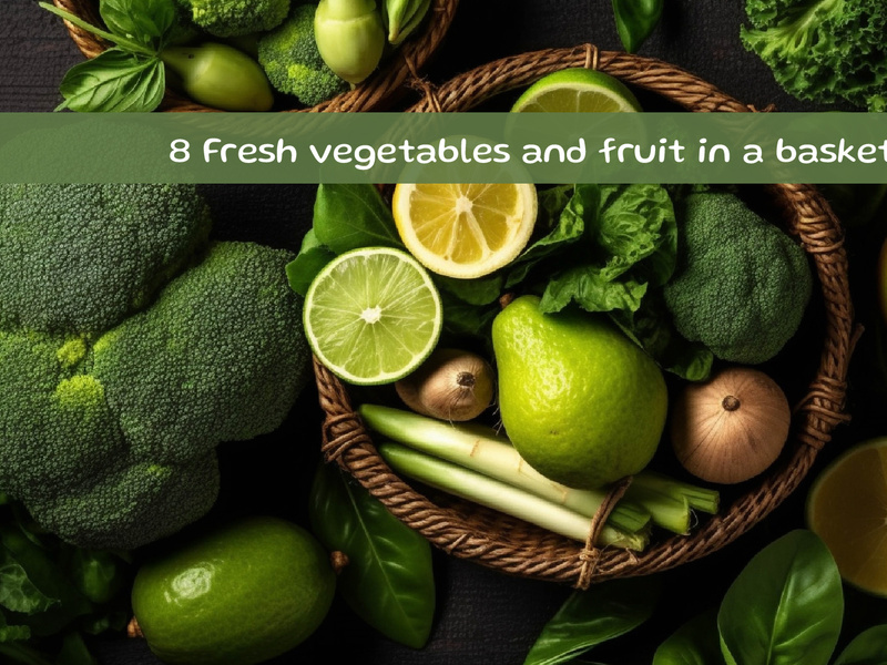 Fresh vegetables and fruit in a basket