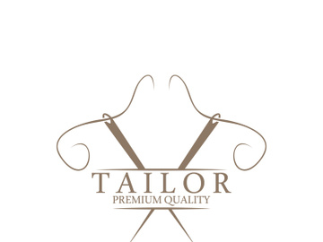 Tailor logo icon illustration template combination of buttons for clothes, thread and sewing machine, for clothing product design preview picture