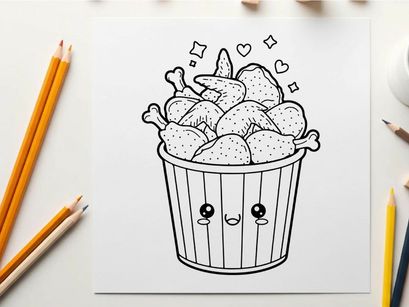 Cute popcorn bucket with faces and hearts vector illustration
