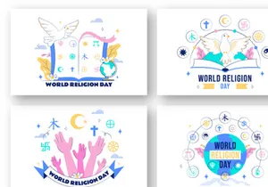 10 World Religion Day Illustration