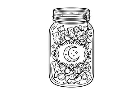 Ilustrasi karakter serangga kartun lebah tersenyum dalam toples kaca. Karakter serangga lucu yang diisolasi di latar putih untuk proyek desain anak-anak.