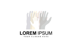 Hand Logo, Teamwork Vector Design