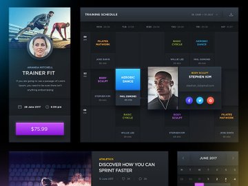 Dark Sports UI - Free PSD preview picture