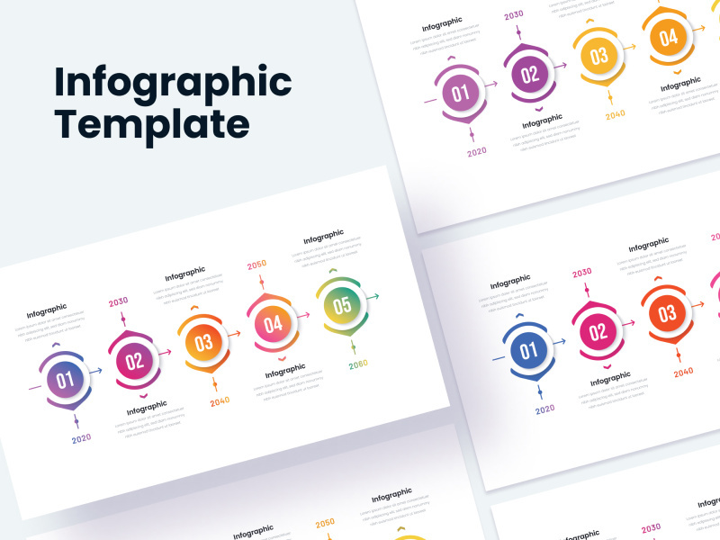 Infographic elements with 5 steps