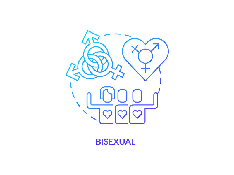 Bisexual blue gradient concept icon