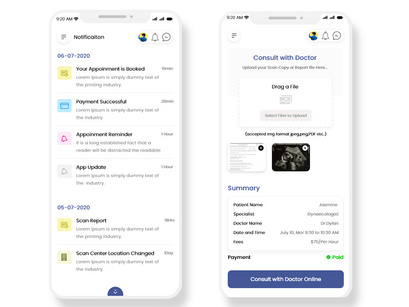 Medical Scancenter and Consulting Mobile App UI Kit