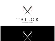 tailor logo icon illustration template combination of buttons for clothes, thread and sewing machine, for clothing product design, convection companies, fashion in vector form