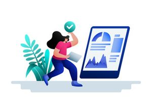 Project Report Flat Illustration