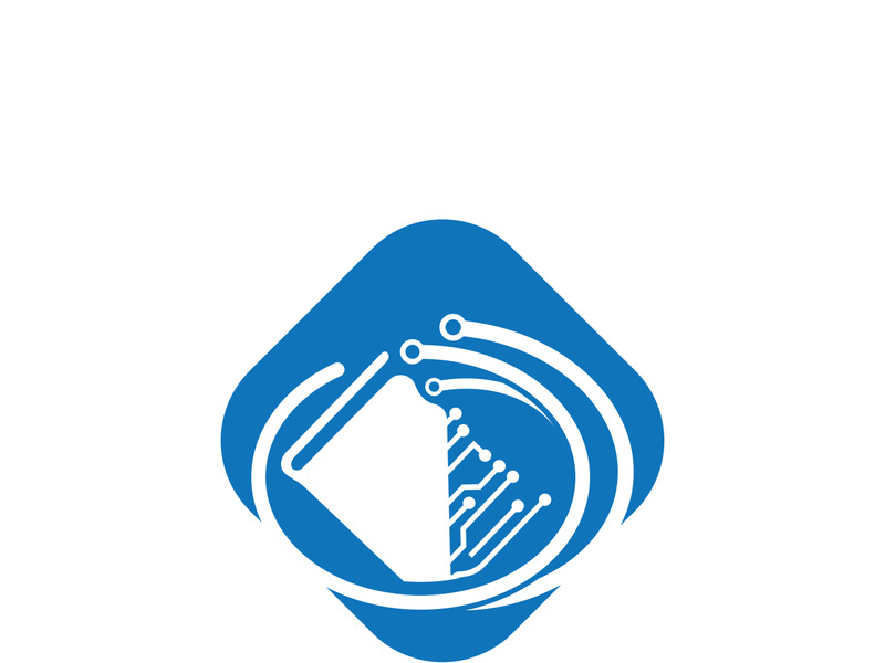 Digital book logo technology vector icon design