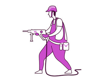 Construction work services flat silhouette vector illustration preview picture