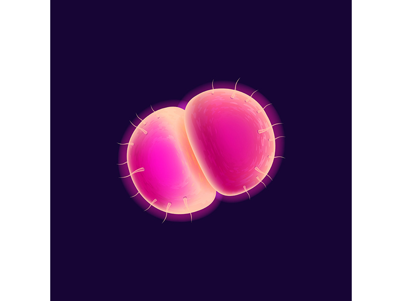 Virus cell realistic vector illustration