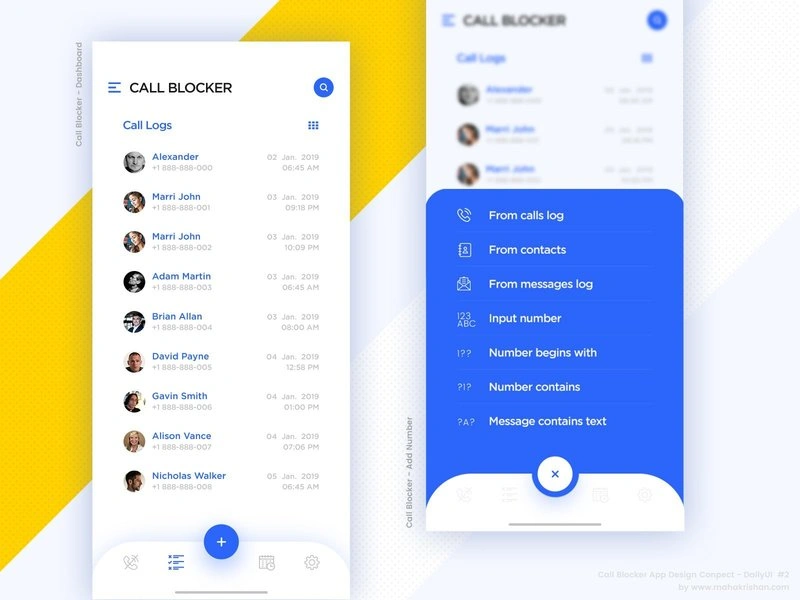 Call Blocker App Design Concept