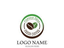Coffee bean icon vector illustration template