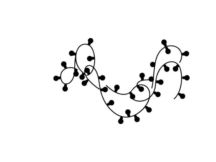 Black silhouette of Christmas fairy lights string isolated on a white background