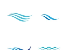 Water wave icon vector template logo