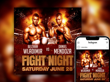 Free Fight Night Event Instagram Post Template preview picture