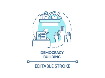 Democracy building turquoise concept icon preview picture