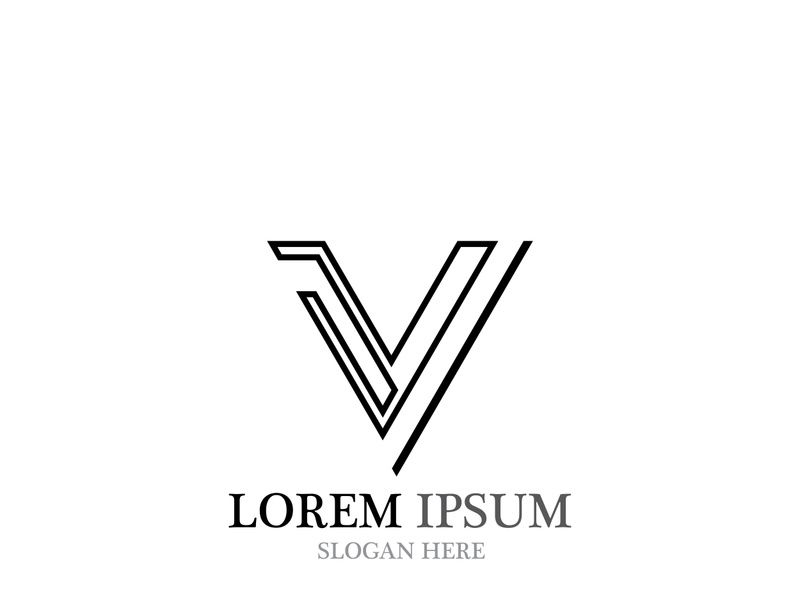 V Logo Template vector