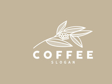 vintage retro design logo coffee bean drink simple concept illustration template