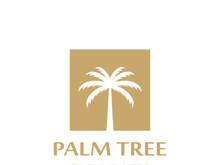 Palm tree summer logo design with creative ideas.