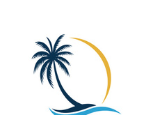 Palm logo icon template and symbol vector tree design