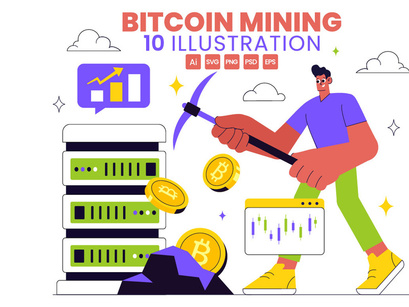 10 Bitcoin Mining Illustration