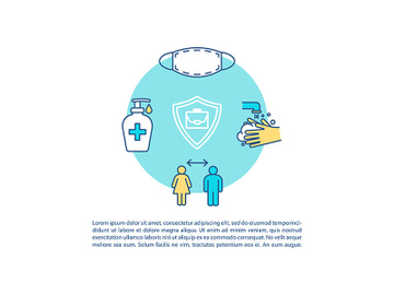 Personal hygiene rules concept icon with text preview picture