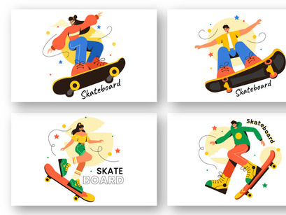 13 Skateboard Sport Illustration