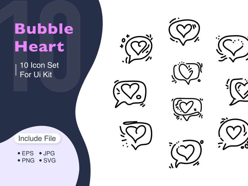 Icon Outline Speech Bubble Heart