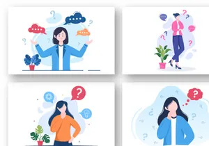 15 People Thinking Problem Solving Illustration