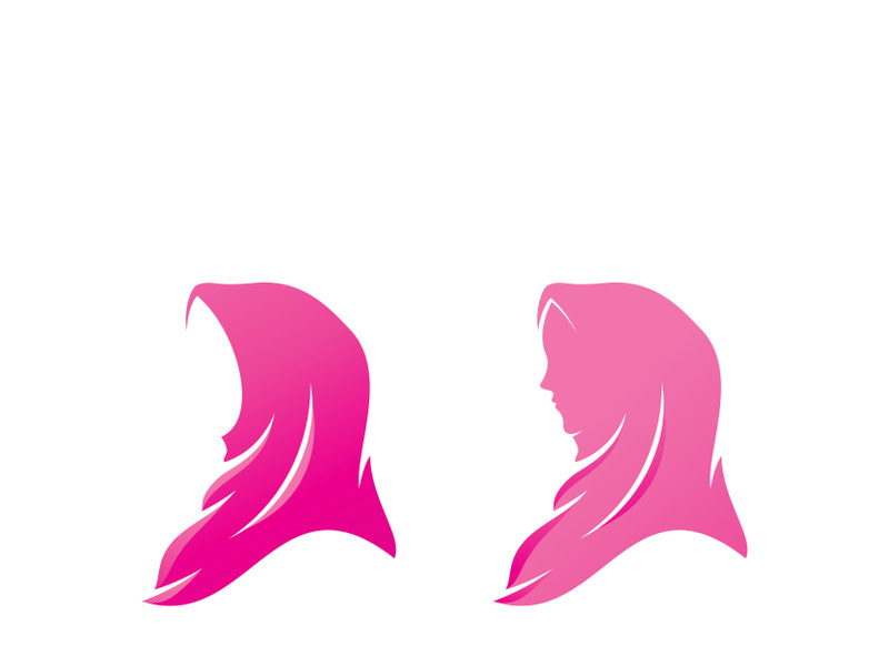 Muslim hijab logo vector template