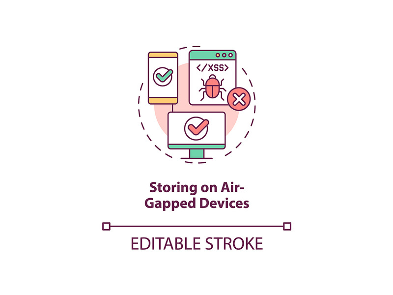 Storing on air-gapped devices concept icon