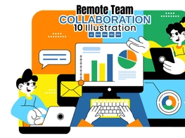 10 Remote Team Collaboration Illustration preview picture