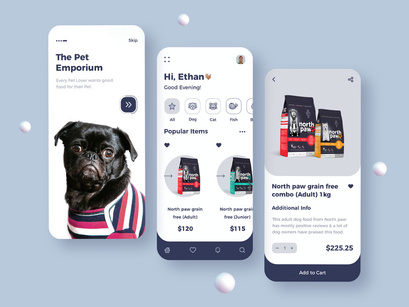 Pet Care Store App Design