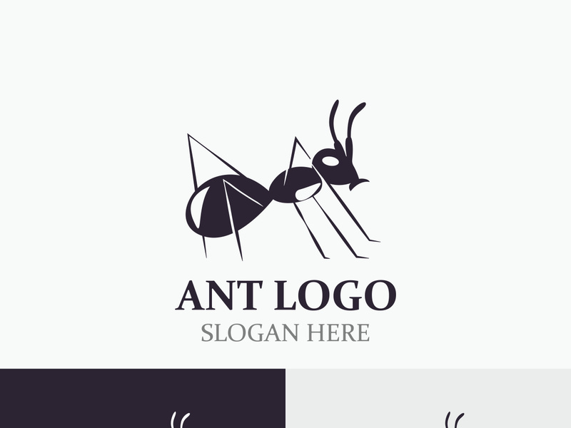 Ant logo design silhouette. Isolated animal ants on background design template vectorAnt logo design silhouette. Isolated animal ants on background design template vector