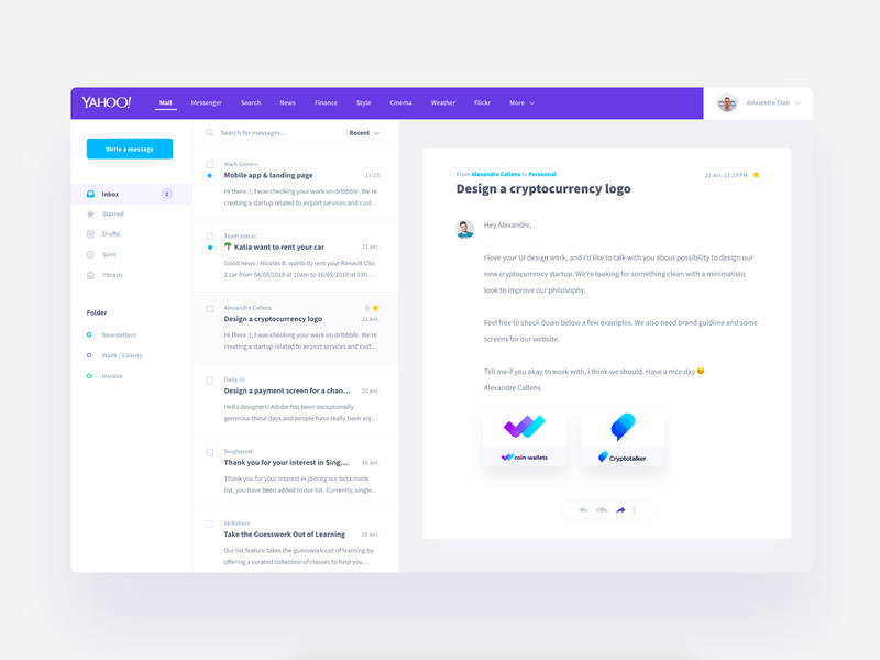 Yahoo Mail Redesign - UI Kit