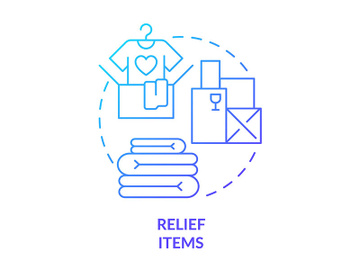 Relief items blue gradient concept icon preview picture