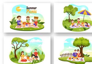 15 Summer Holiday Picnic Illustration