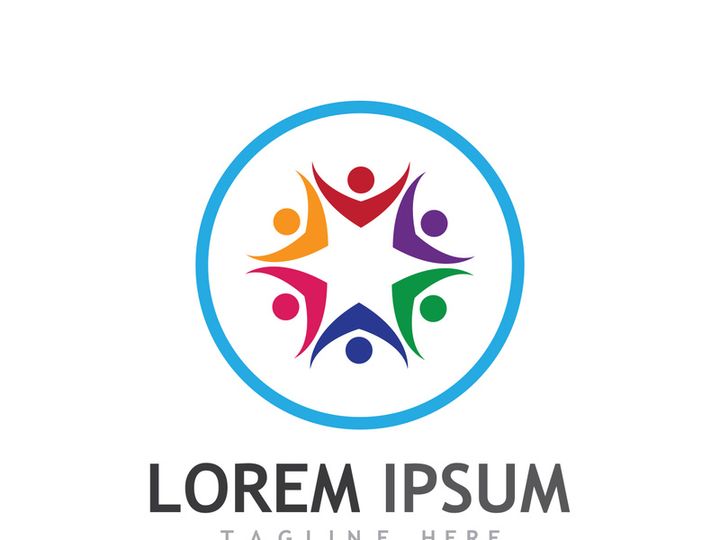 Community of people logo design with creative idea.