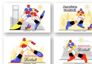 9 American Football Illustration
