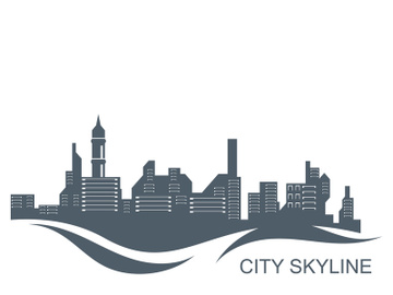 City silhouette skyline illustration design. City landscape Panorama building vector preview picture
