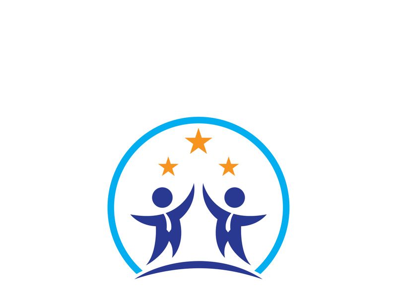 People star logo design to achieve a success or dream.