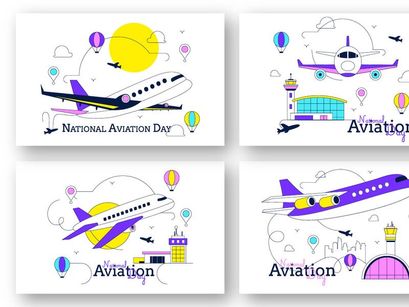 10 National Aviation Day Illustration