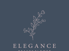 Hand drawn natural organic botanical feminine delicate logo for florist, wedding, badge, photographer and beauty.