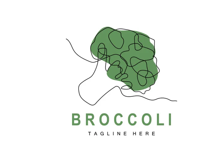 Broccoli Logo Design, Green Vegetable Vector, Broccoli Wallpaper, Vegetable Supermarket Illustration Garden Product Brand