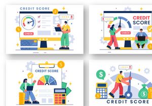 10 Credit Score Vector Illustration