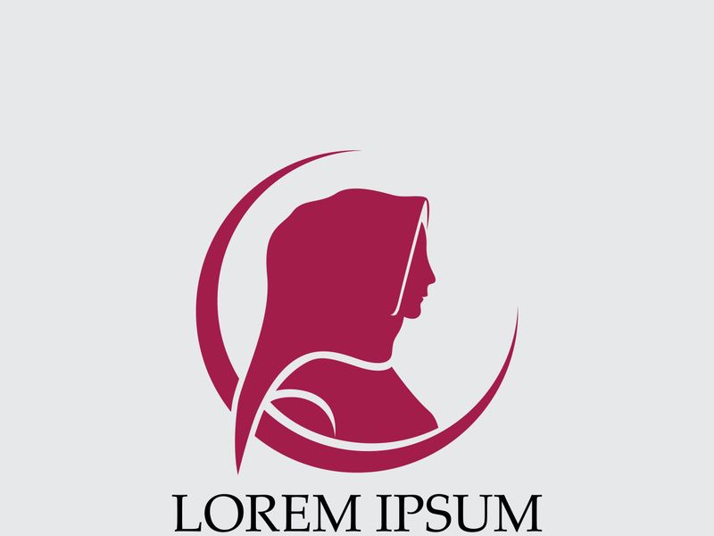 Hijab logo black background vector